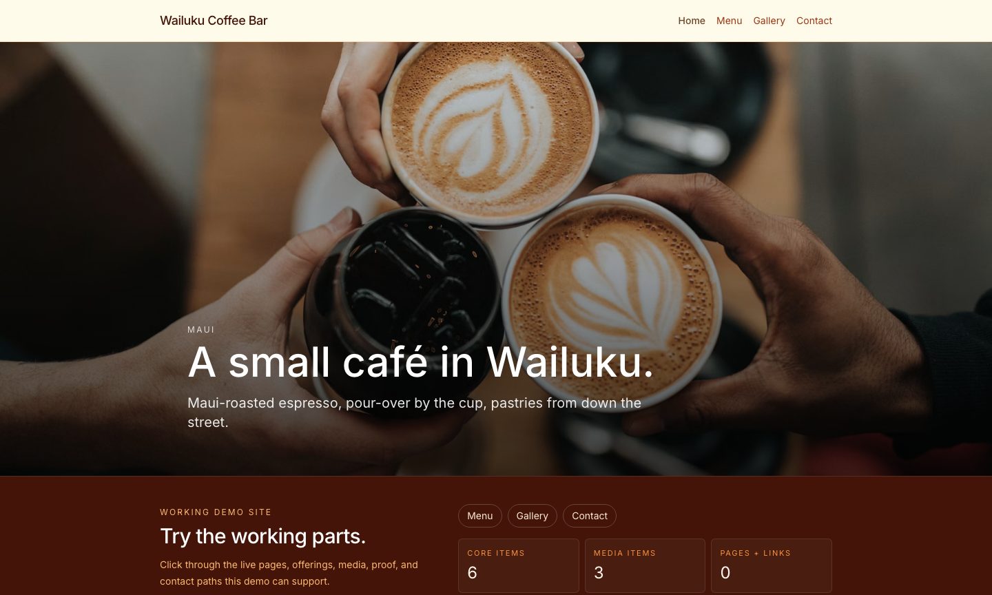 Wailuku Coffee Bar — Restaurant demo site