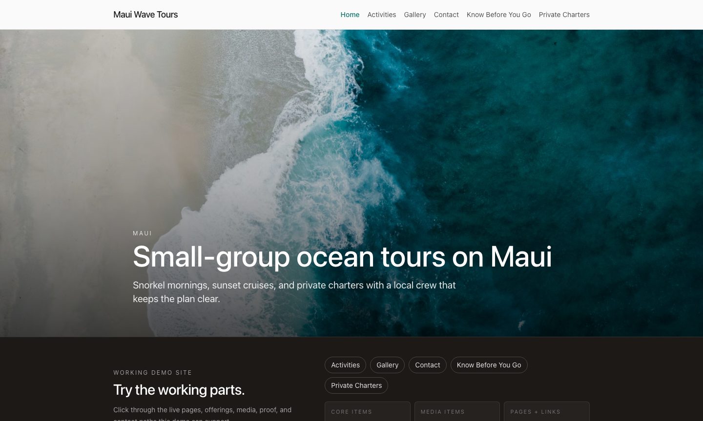Maui Wave Tours — Tour operator demo site